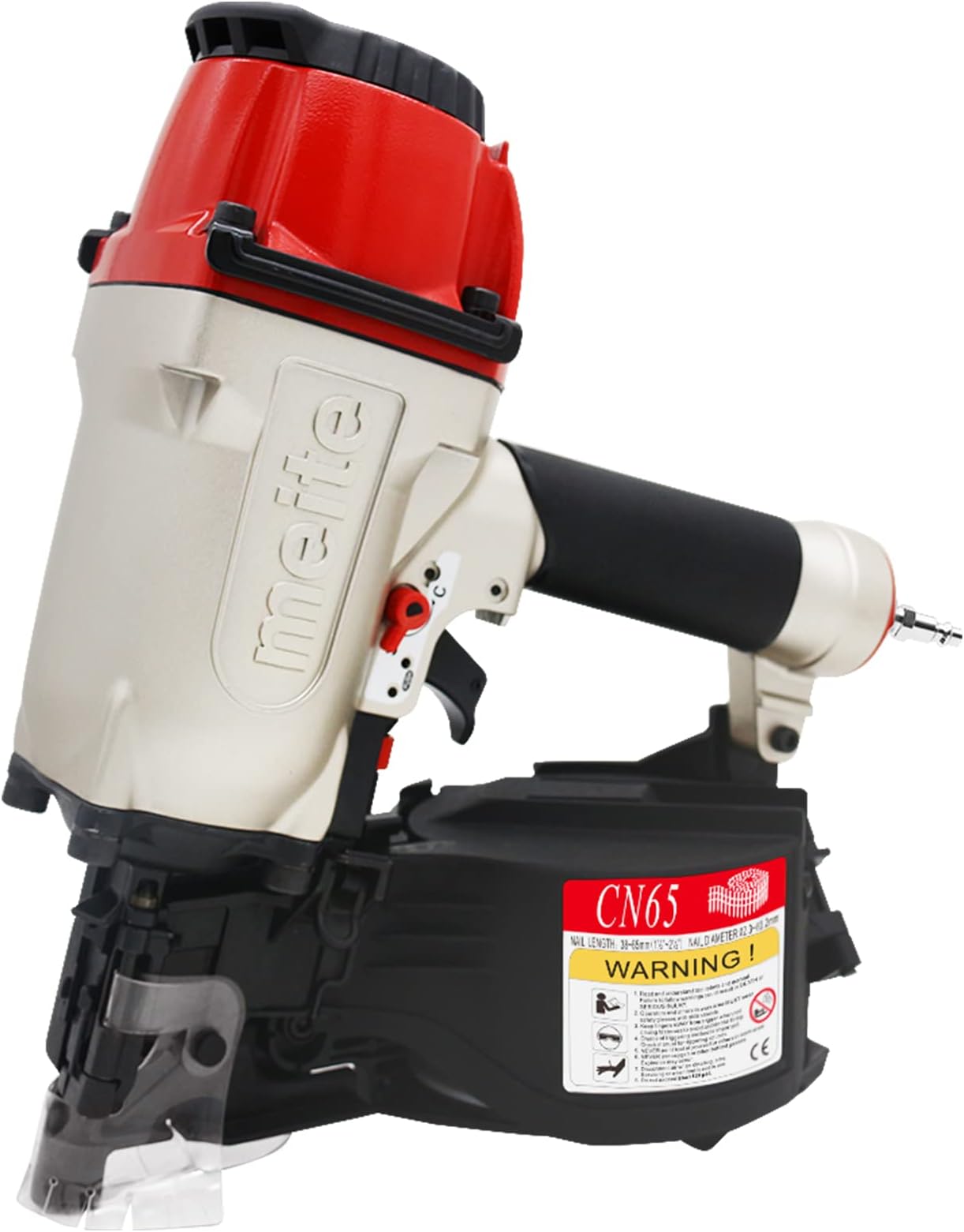 meite CN65 Coil Nail Gun, Professional Pneumatic Coil Siding Nailer for Pallets, Framing, and Wood Cases - Air Coil Nailer Compatible with Type Flat Top Coil Nails, 38-65mm Length
