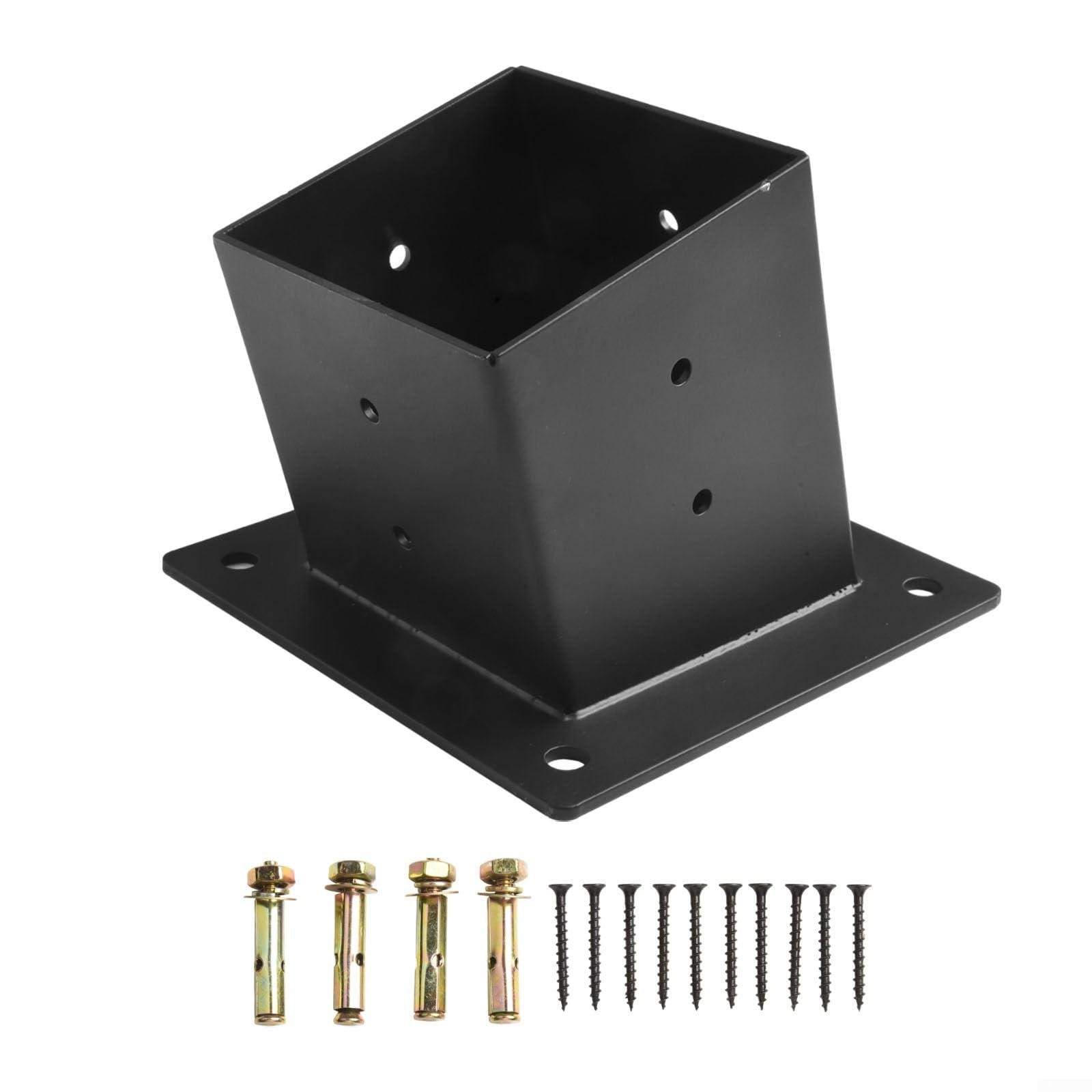 Slanted Roof Pergola Bracket Set for 4x4 Posts, Steel Wall Mount Hardware with 3-Way & Unidirectional Options, Black Outdoor Gazebo Support Kit(single)