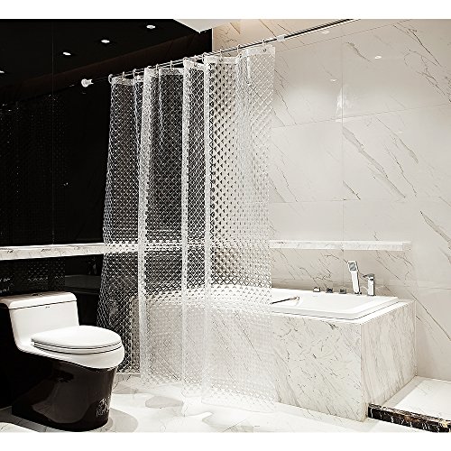 ecooe Douchegordijnen 3D waterkubus douchegordijn transparant 100% Eva-materiaal waterdicht anti-schimmel, 180 x 200 cm… - Image 8