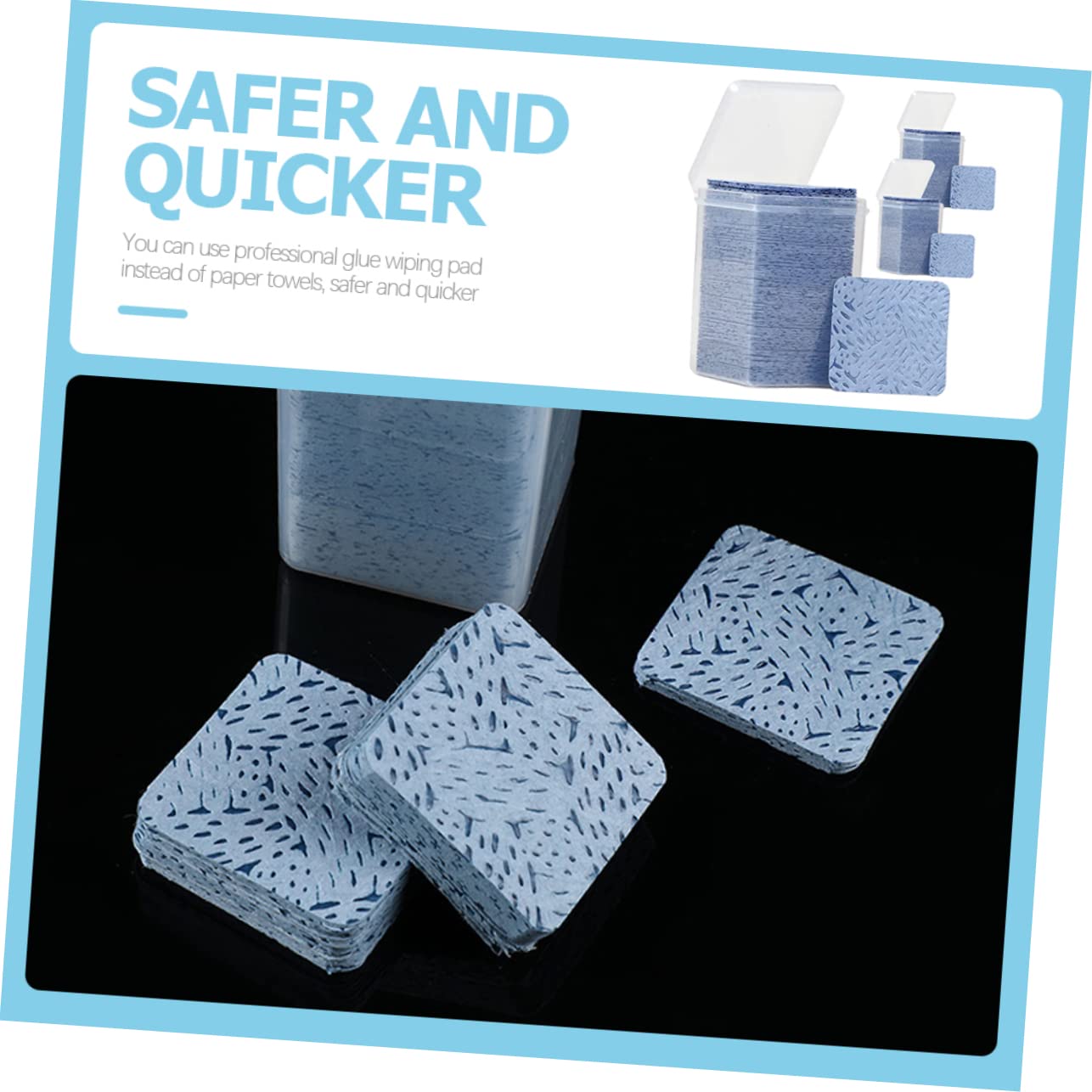 SOESFOUFU Lash Extension Glue Wipes 3 Boxes Easy to Use Lash Glue Cleaning Pads Cotton Wiping Pads Portable Convenient