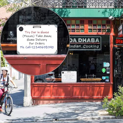 Image of Eduway Non-Magnetic Dry Erase 1.5x2 Feet White Board with Stand | Standing Whiteboard | Table Top with Paper Clip for Study, Memo, to Do List, with 1 Marker Pen, 1 Duster, (40x60 Cms).