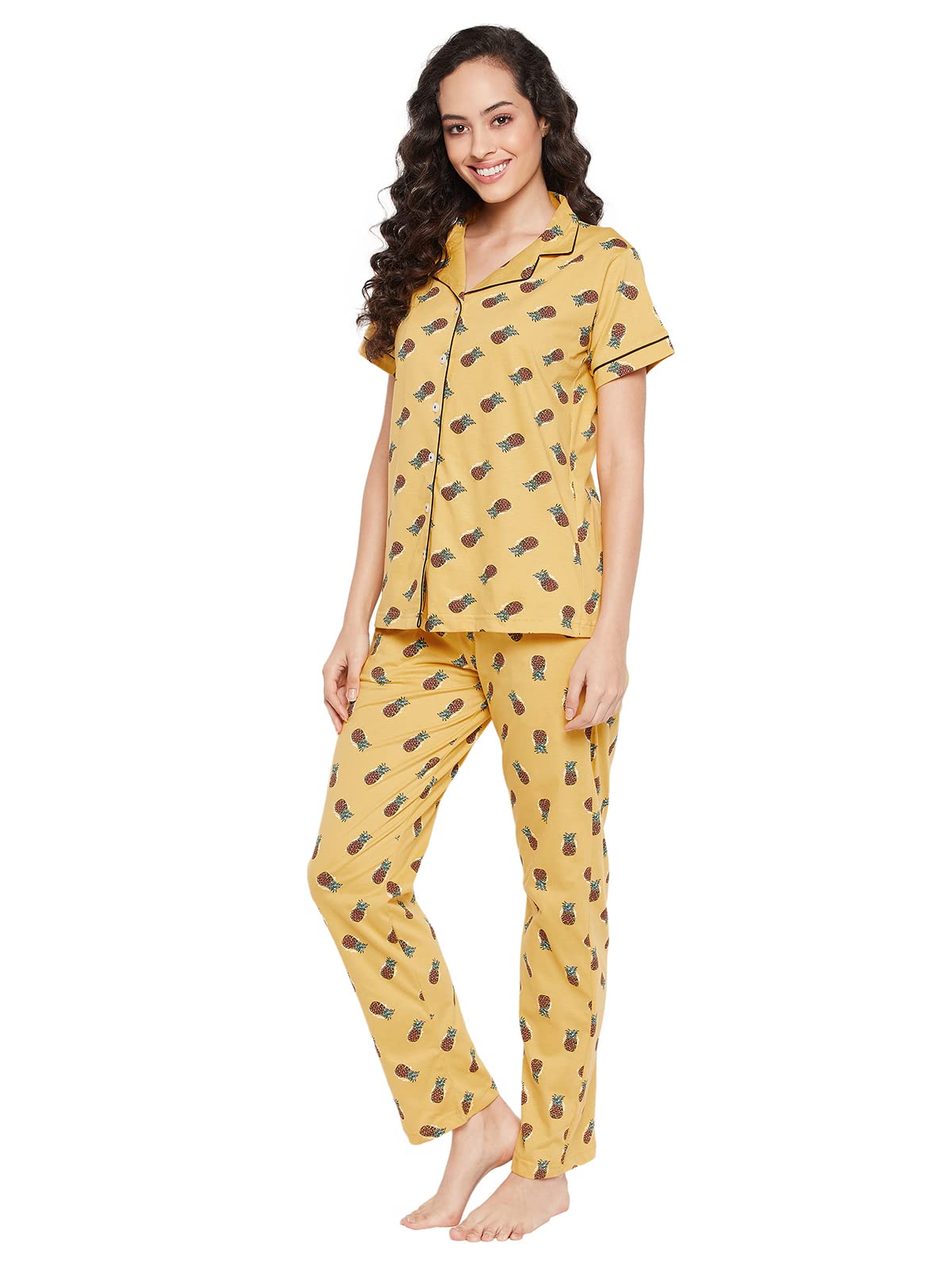 Clovia Conjunto de pijama de algodón para mujer