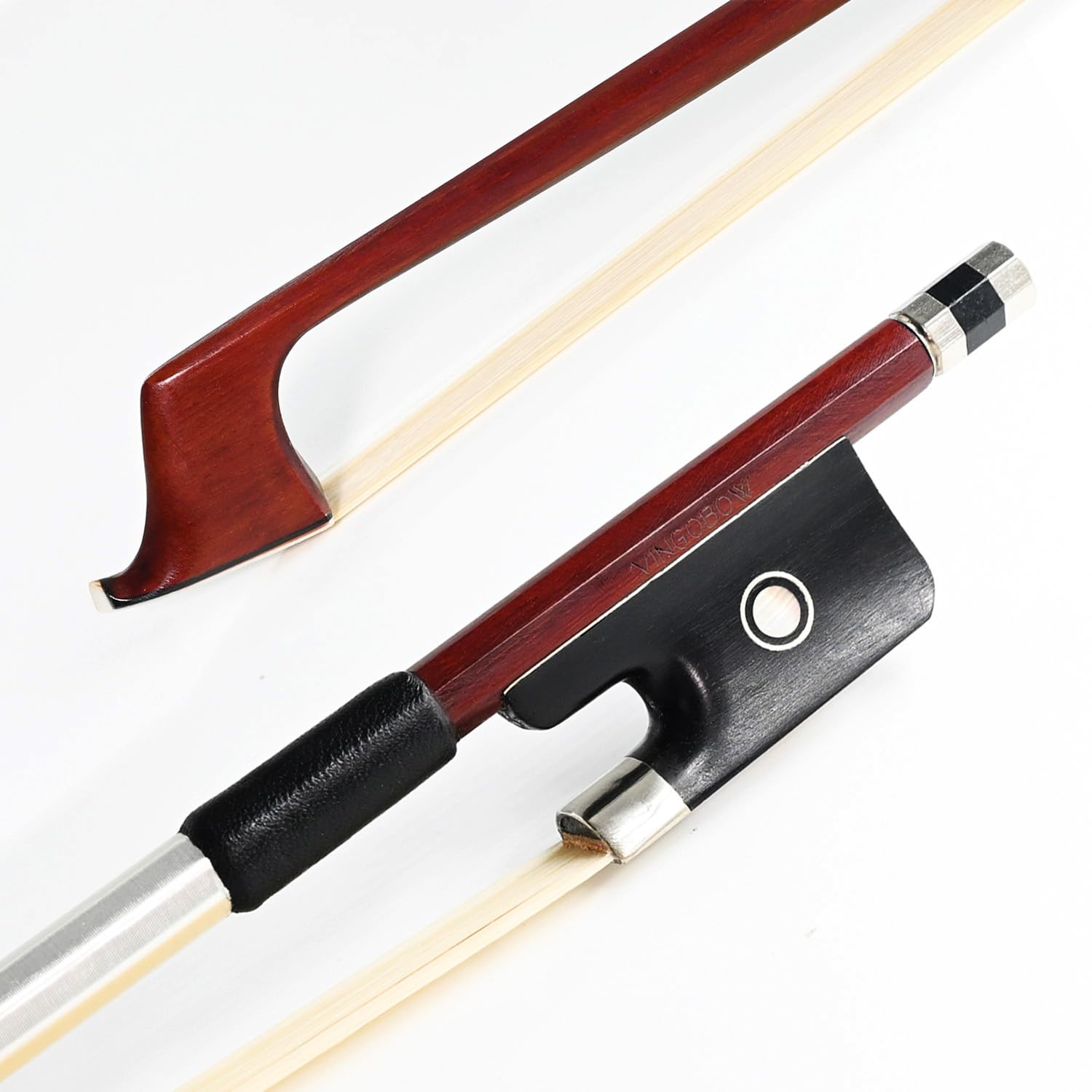 Brazilwood Archet de violoncelle 4/4 Grenouille en ébène naturel de Mongolie Blanc crin de cheval bien équilibré 71,5 cm