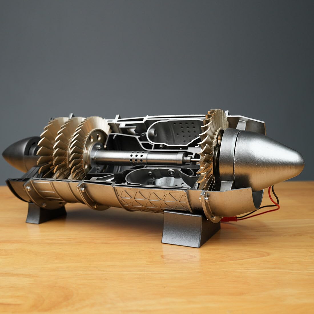 WP-85 - Kit modello di motore a turbogetto con sistema a turbina rotante, modello meccanico di motore a getto per aeromobili stampato in 3D per ingegneria aeronautica, collezione hobby per adulti