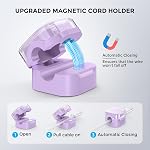 AhaStyle Organisateur de câbles magnétiques [1s Verrouillage] Porte-câbles clips Forte Adhésif Câble Cord Keeper [Smooth Ajustable] Hide Wire Cord Organizer for Nightstand Kitchen Car Office