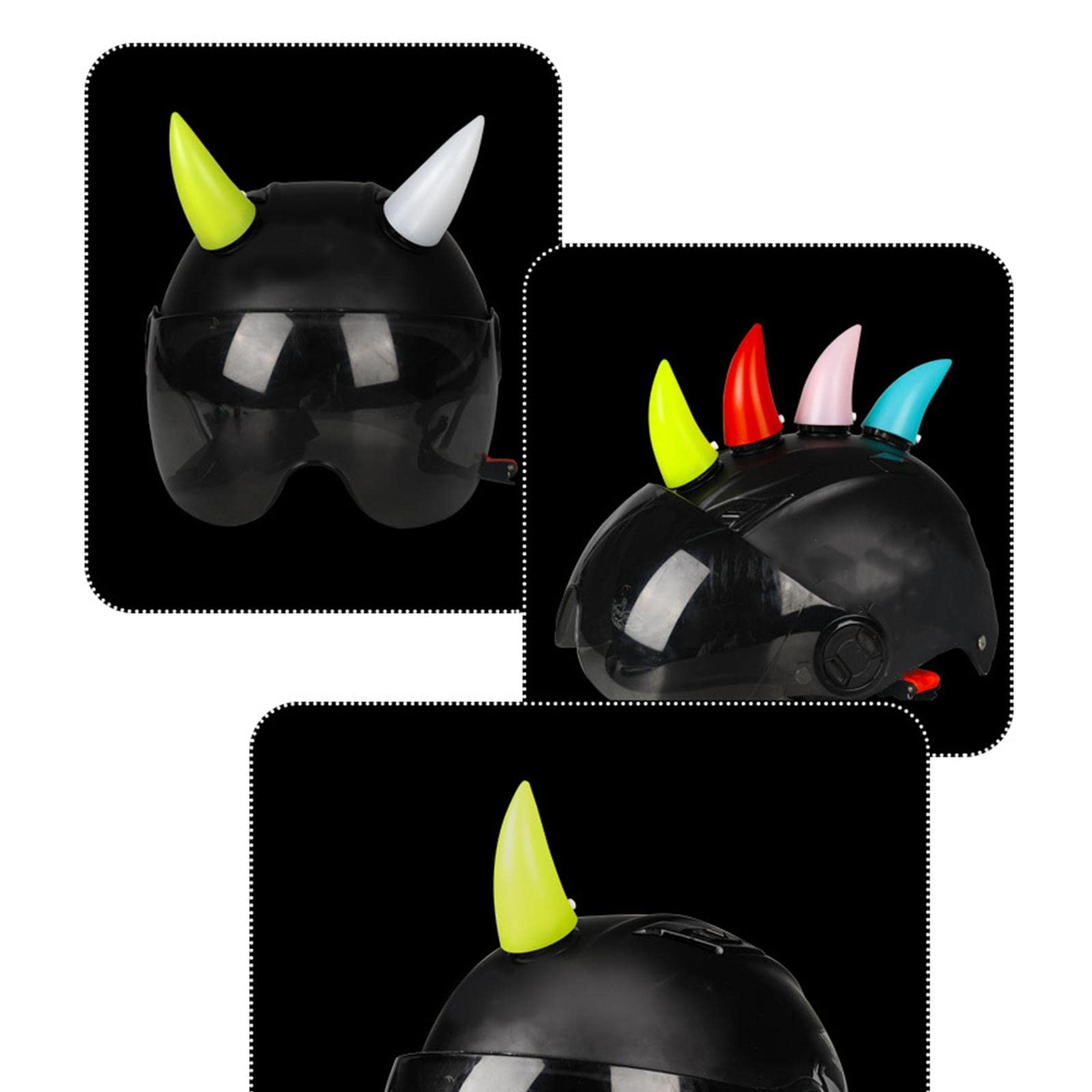 Luminoso Corno per Casco Ideale per Motociclisti, Nero