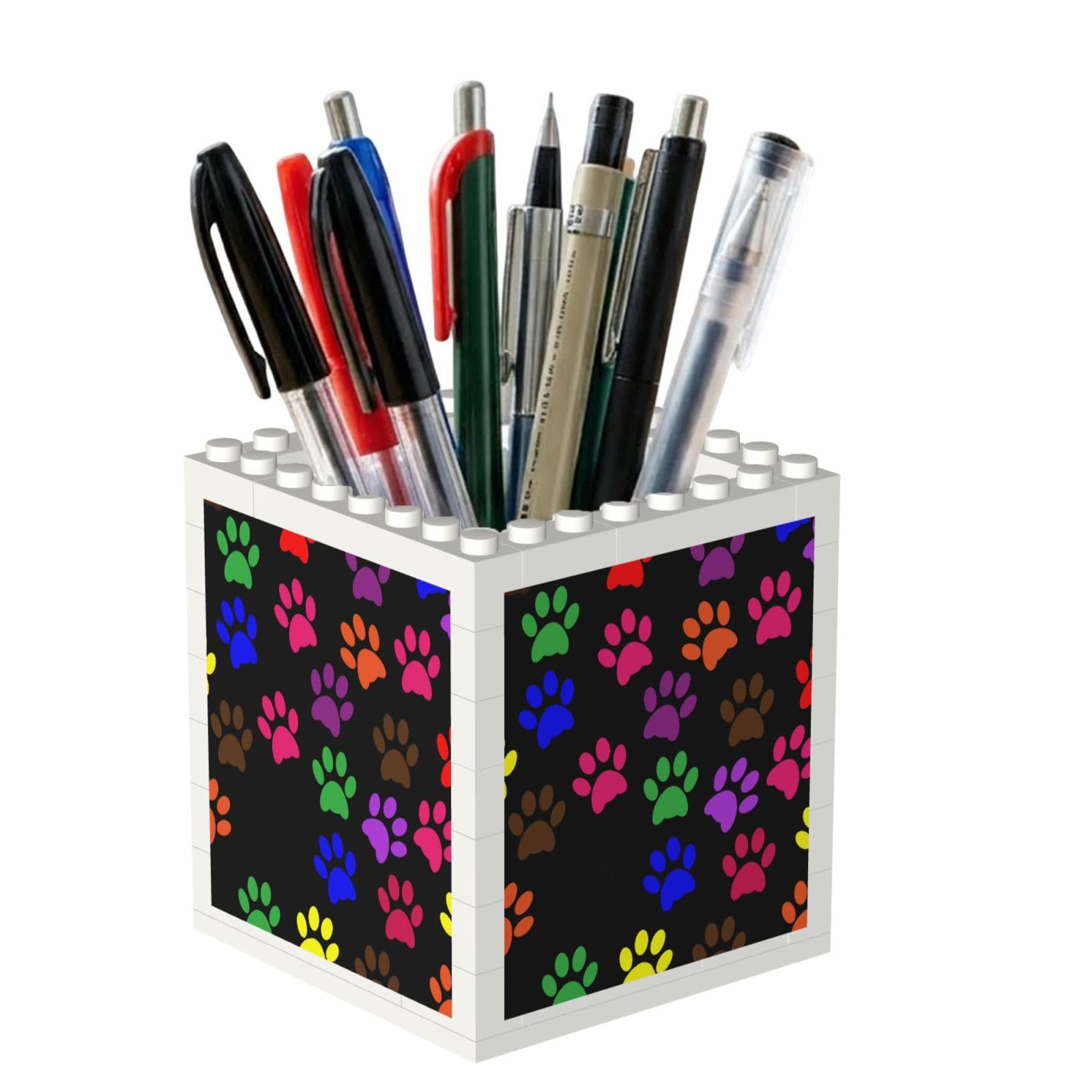 Poadnly Paw Prints, Pen Pot Pencil Holder for Office Home School, Compact Desk Organiser for Office Stationery