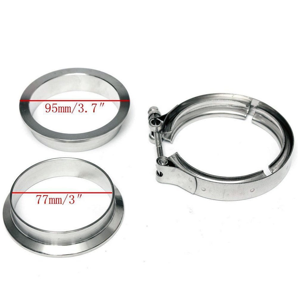 3''Inch Auspuffklammer 76MM Edelstahl Hülse V-Band Auspuff Turbo Wastegate Flansch Kit Universa
