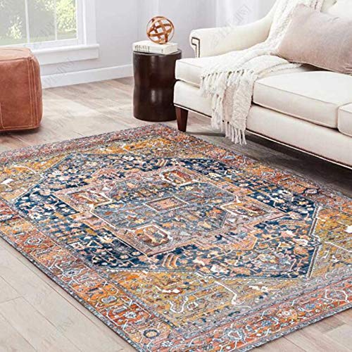 ラグマット 北欧風 ラグ カーペット ペルシャラグ 洗える 柔らかい 防音 滑り止め インテリア 子供部屋/たたみ/リビング/キッチン/玄関マット 床暖房対応 オールシーズン モダン 花柄 エスニック おしゃれ カラー 100*160CM マット