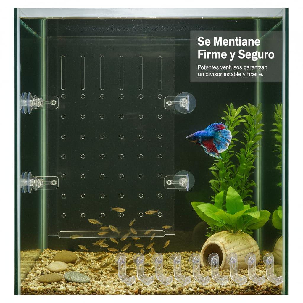 Aquarium Trennwand, Perforiert, 60B*60H + 12 Saugnapfclips