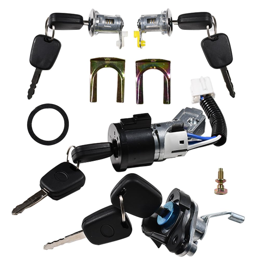 Ensemble de clés de serrure de contact et de serrure de porte Compatible avec Citroën C1, Peugeot 107, Toyota Aygo N0501412 9170.Y8