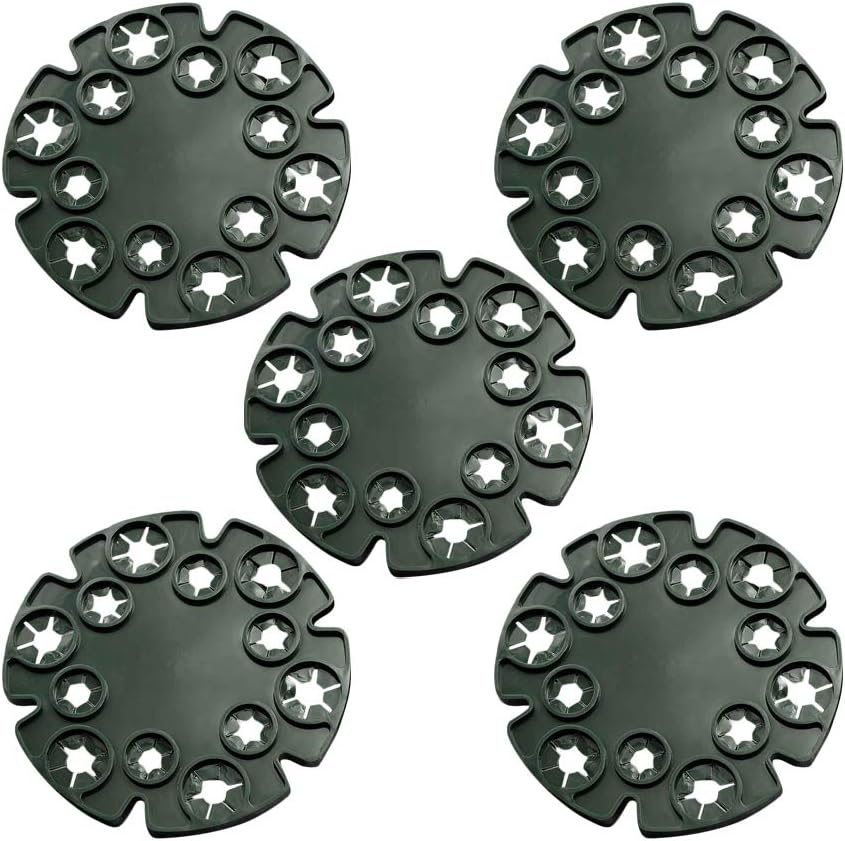 IHONYI Sweet Pea Supports, Cane Grip Plant Support Wigwam Cane Grips 12 Holes for Climbing Plants, Runner Beans, Peas, Sweet Pea, Tomatoes, Cucumbers - Pack of 5 - Green