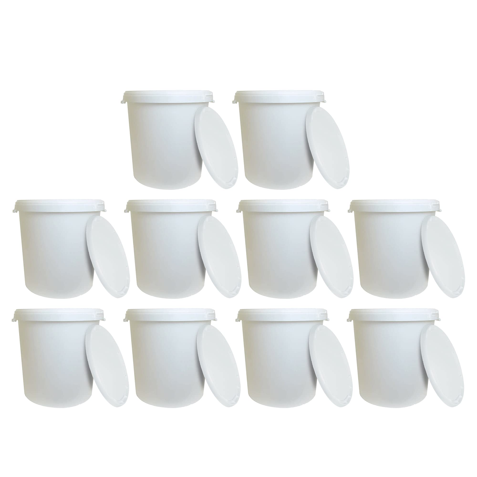 Jms We Create Smile White - 25 Litre Plastic Storage Bucket With Resealable Tamper Evident Lid (10)