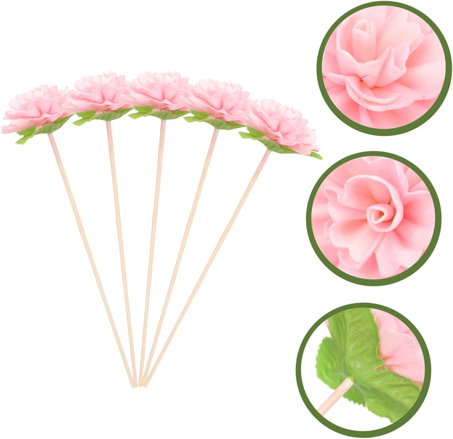 5pcs Decorative Aromatherapy Diffuser Sticks with Flower Design Fragrance Diffuser Reeds for Home Office Yoga Non Flame Essential Oil Aroma Refill Natural Scent Enhancement