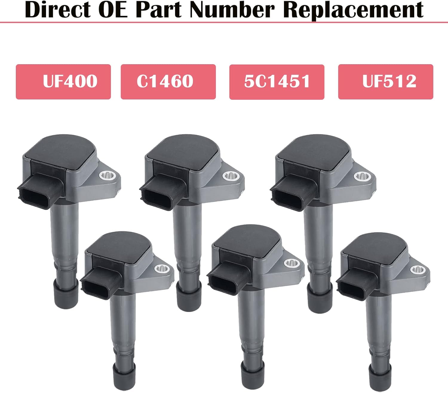 Set of 6 Ignition Coil Pack for 3.5 3.7 V6 Acura MDX Honda Ridgeline Pilot Saturn vue 2001 2002 2003 2004 2005 2006 2007 2008 2009 Coils Replaces# UF400 UF512 C1460