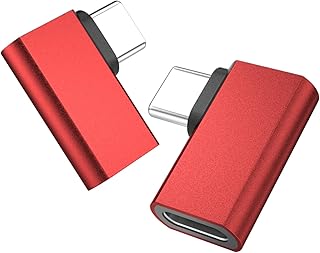 USB C Right Angle Adapter,UseBean(2-Pack) PD 100W 90 Degree USB Type C 3.2 Gen2 Male to Female Extension Extender Aluminum Alloy,4K Video/20Gbps Data Transfer/100W Fast Charging,for USB-C Devices