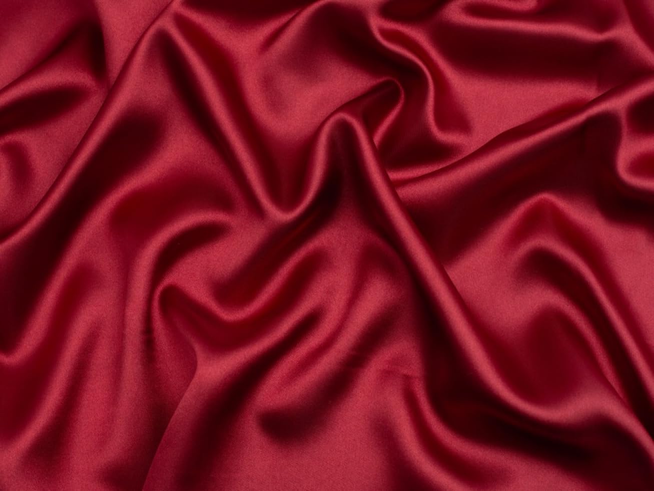 Minerva Core Range Liquid Satin Fabric Dark Red - Lightweight & Suitable for Dressmaking - Approx Width: 150cm / 60" - Sold per metre