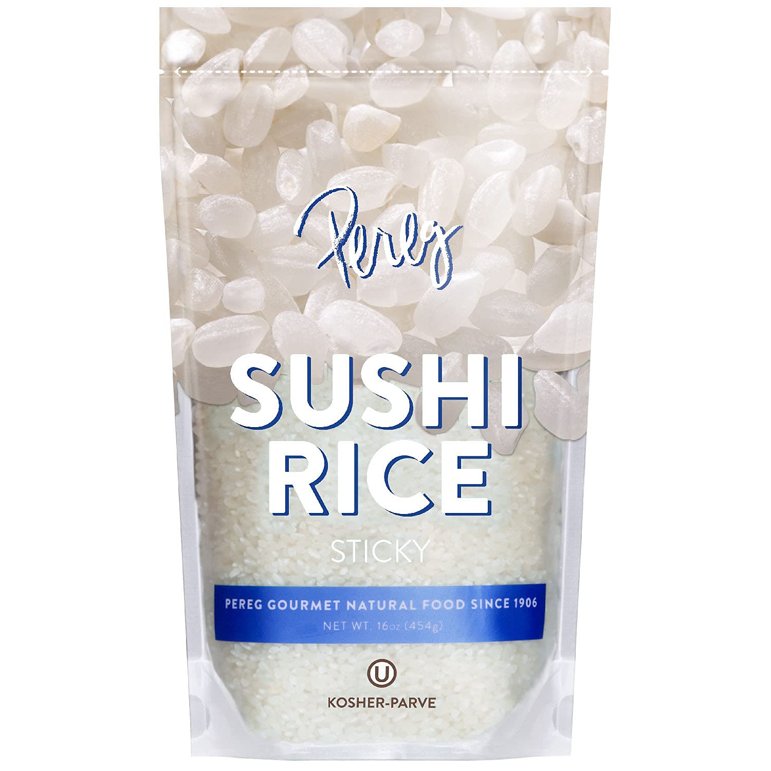 Sushi Rice (16 Oz/Bag x 6 Pack) - White Sticky Short Grain - Vegan, Non-GMO, Made In USA, Sushi, Rice Ball, And Everyday Japanese Dishes - Resealable Packaging