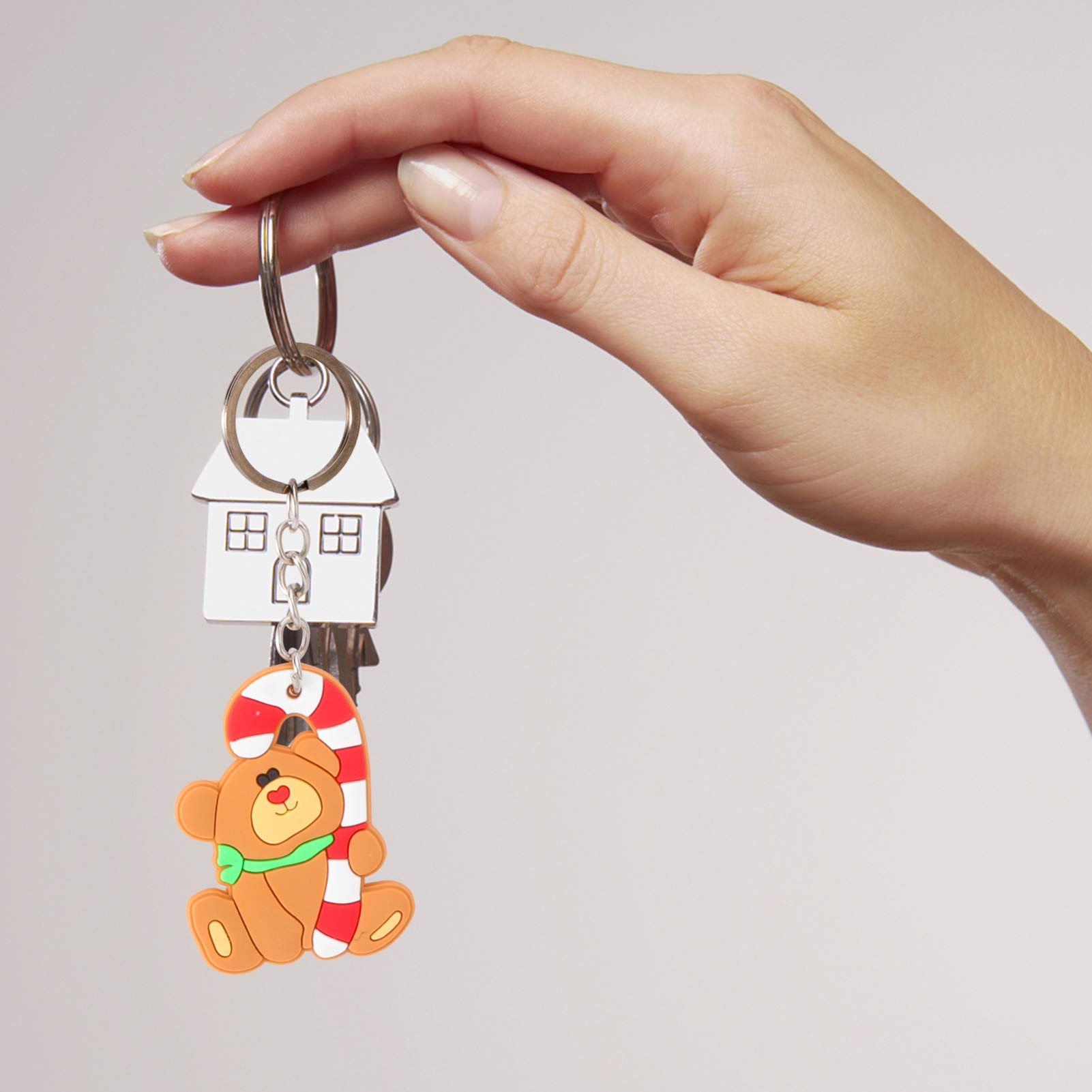 24 Stuks Kerstsleutelhanger, 3D Kerst Sleutelhangers