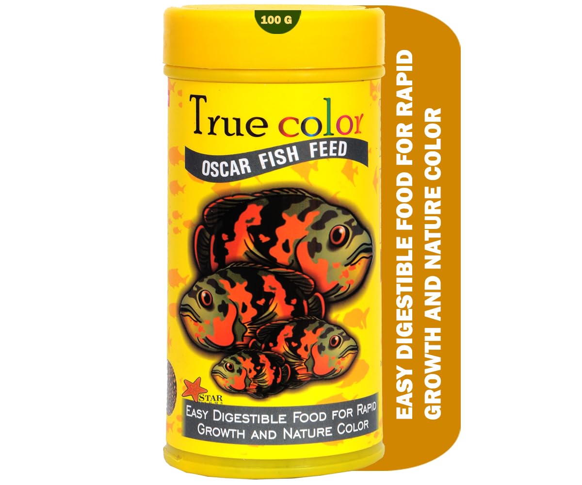Star Farms Fishes Fresh Oscar Fish Food - 100g High Protein Aquarium Fish with Fishes Feed for Rapid Growth & Nature Color Fast Fish Egg bits pet for All Species Oscar Fishes Food for Aquarium