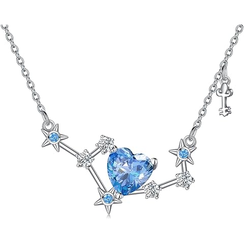 WINNICACA 925 Sterling Silver Astrology 12 Constellation Horoscope Sign Astrology Zodiac Star Necklace Birthday Gifts for Women Mom