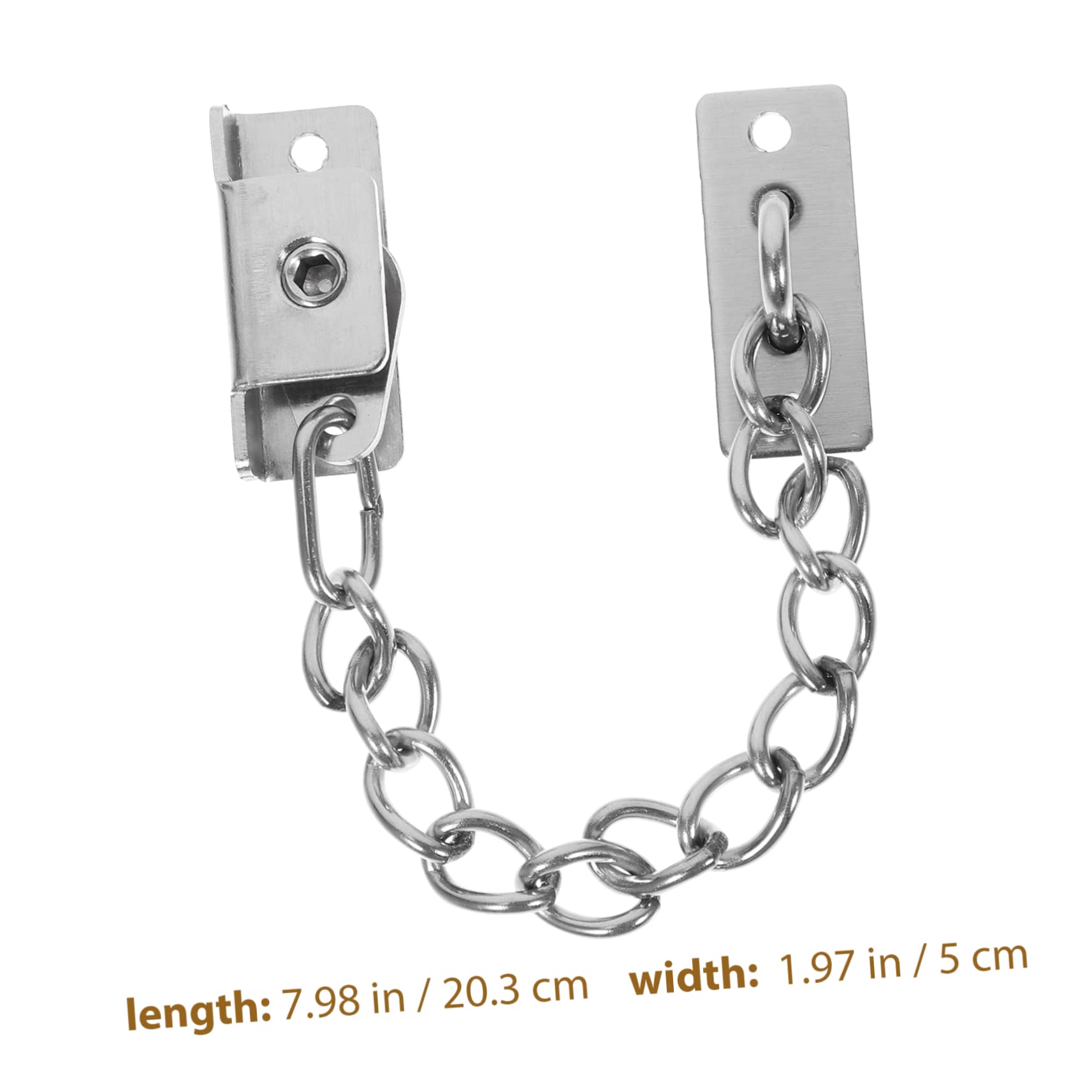 Mikikit Stainless Steel Door Chain Lock Window Lock Security Chain for Safety Sliding Door Safety Lock Door Latch Safety Lock for Do