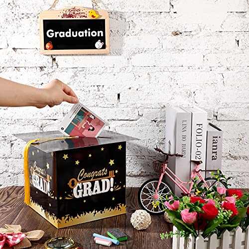 Image of Outus 2026 Grad Card Box with Tassel Congrats Graduation Cap Card Holder for Graduation Gift Box Party Supplies(Black,Stylish)