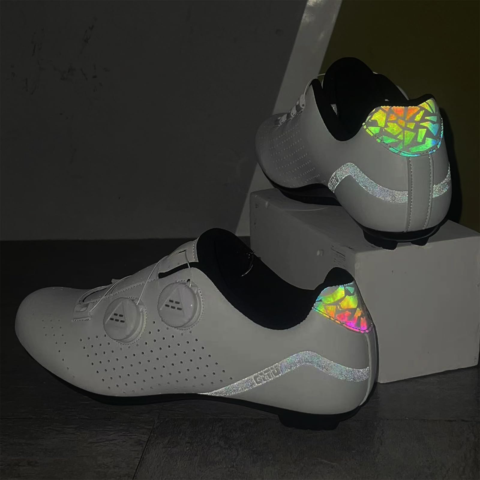 Hombre Zapatillas de Ciclismo, Zapatos Bicicleta Carretera Exterior compatibles con Peloton Look SPD SPD-SL Delta Cleats Moda para Interiores Exteriores