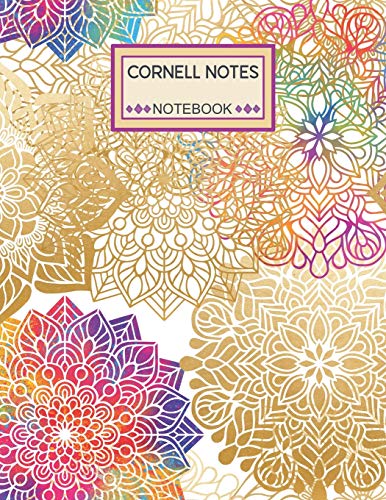 Cornell Notes Notebook: Large College Ruled Cornell Notebook Paper Index And Numbered Page Interior : Mandala