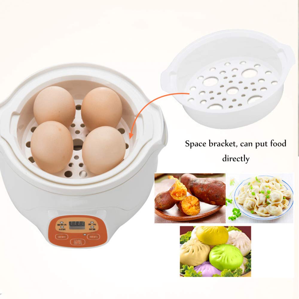 Olla de cocina, olla de estofado eléctrica Olla de cocción lenta de cerámica con tazón de cerámica extraíble fácil de limpiar para hogares pequeños