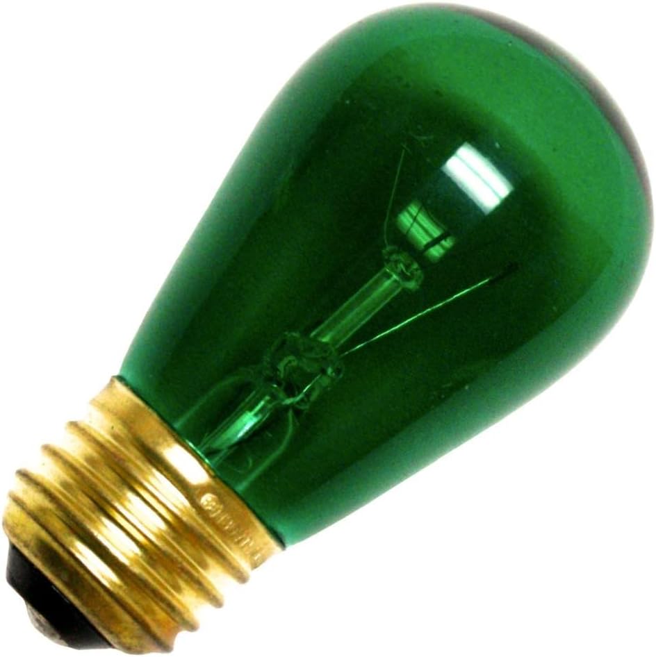 Bulbrite 701411 - 11S14TG - 11 Watt S14 Transparent Green Sign Light Bulb