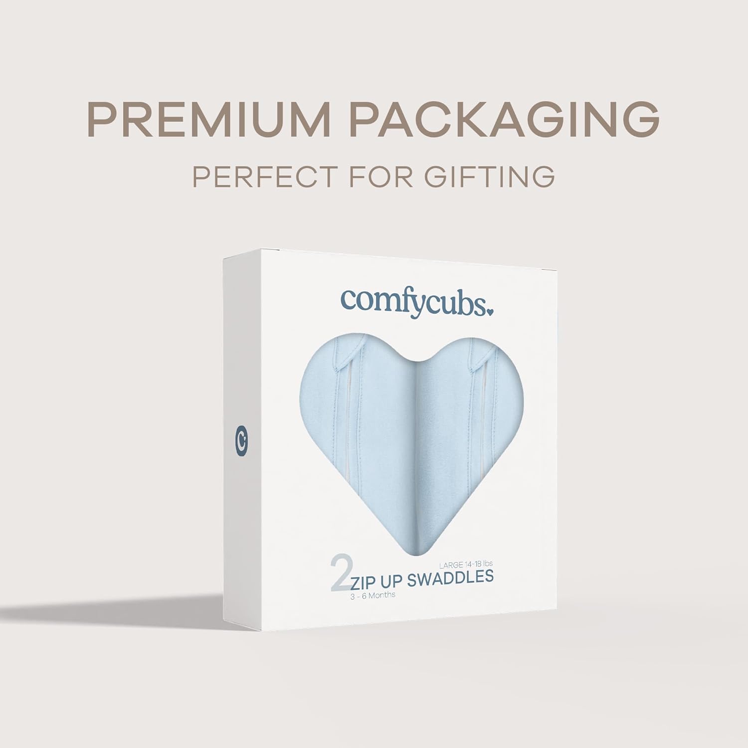 Comfy Cubs Swaddle Blanket Baby Girl Boy Easy Zipper Wrap 2 Pack Newborn Infant Sleep Sack (Large 3-6 Months, Blue)