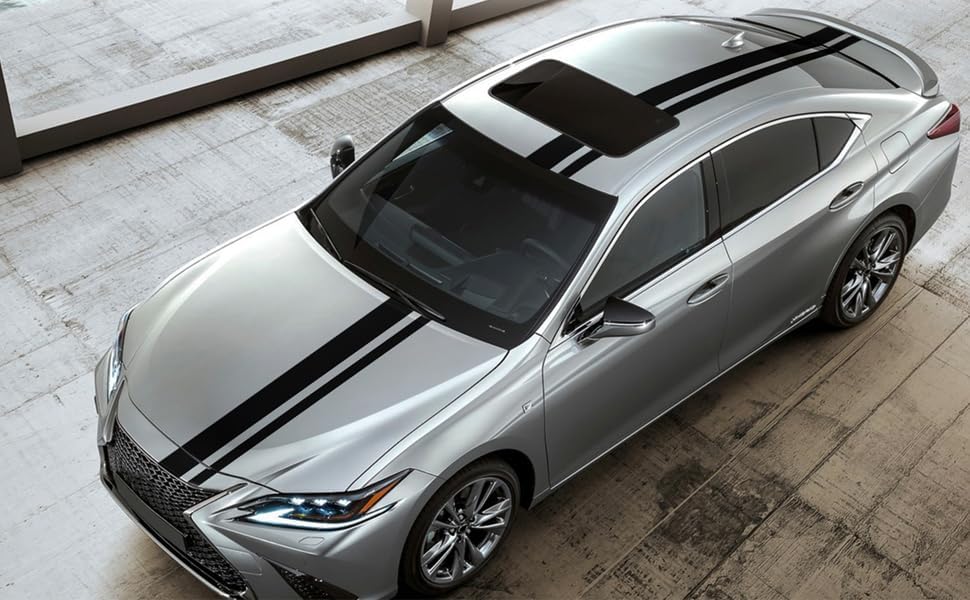 Miniatura 6 de SUNJIKA 3 calcomanías de vinilo para el lado del automóvil, diseño de rayas largas para capó de auto, portón trasero, carreras, deportes,