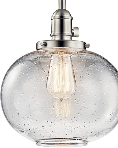 Miniatura 7 de Kichler Avery - Mini colgante de 9.75 pulgadas con cristal semillado transparente en níquel cepillado Negro -,Bronce antiguo,Níquel