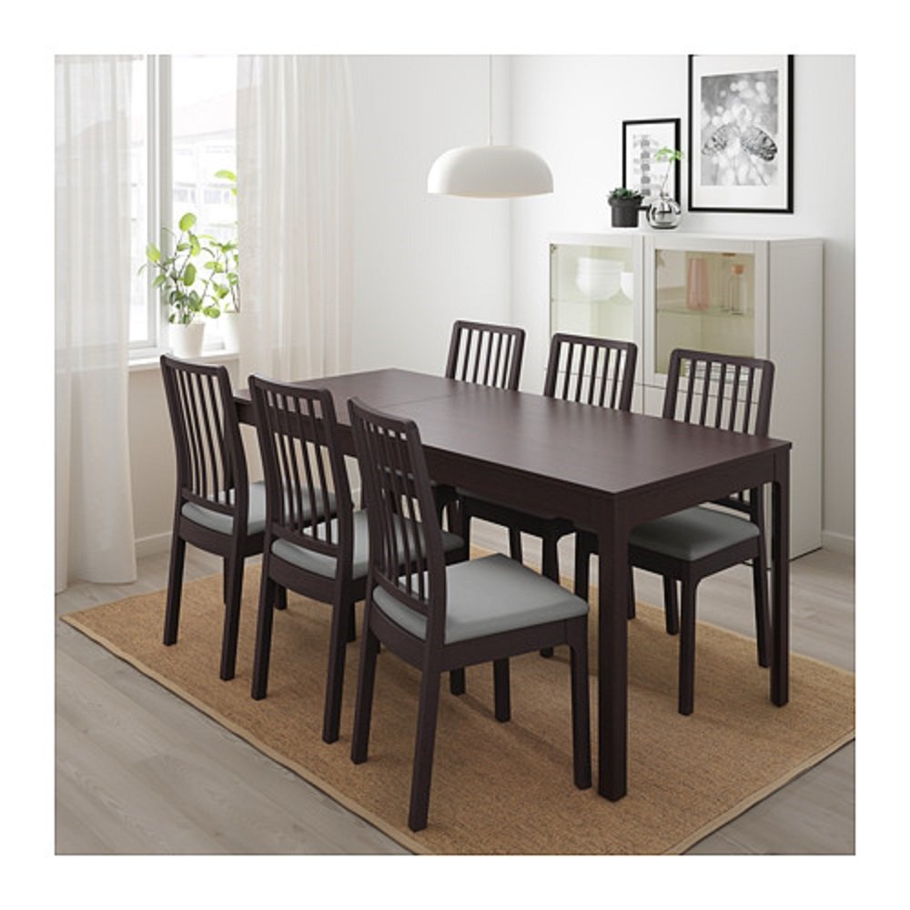 Amazon｜IKEA/イケア EKEDALEN 伸長式テーブル4～6人用 ダーク 