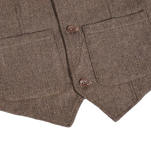 Image of Boys Retro Tweed Vest for Kids Classic Casual Waistcoat