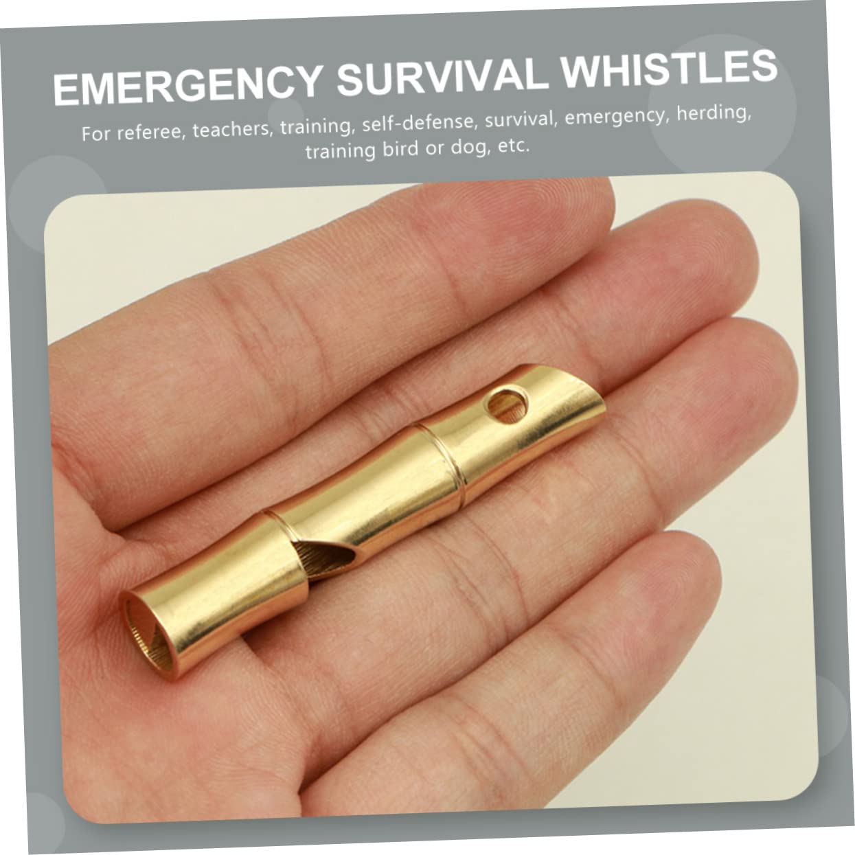 FOYTOKI 2 Pack Emergency Whistles Outdoor Safety Whistles Brass Loud Sound for Hiking Camping Sports