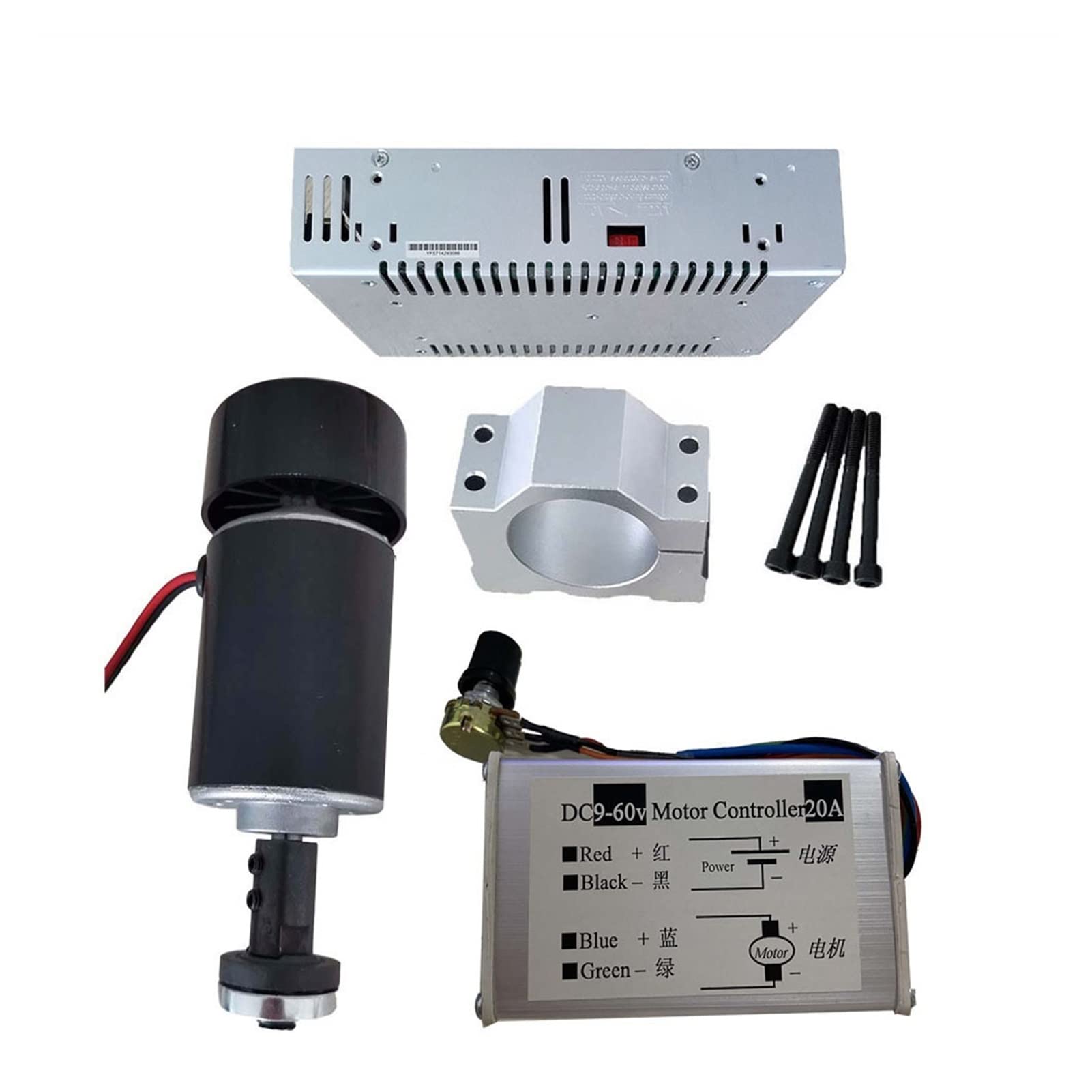 Silnik Wrzeciona, 2. 4vdc 200W 1000 rpm. Silnik chłodzony powietrzem/zaciski zasilanie regulator zasilania prędkości łopatka lub szlifowanie(Package2)