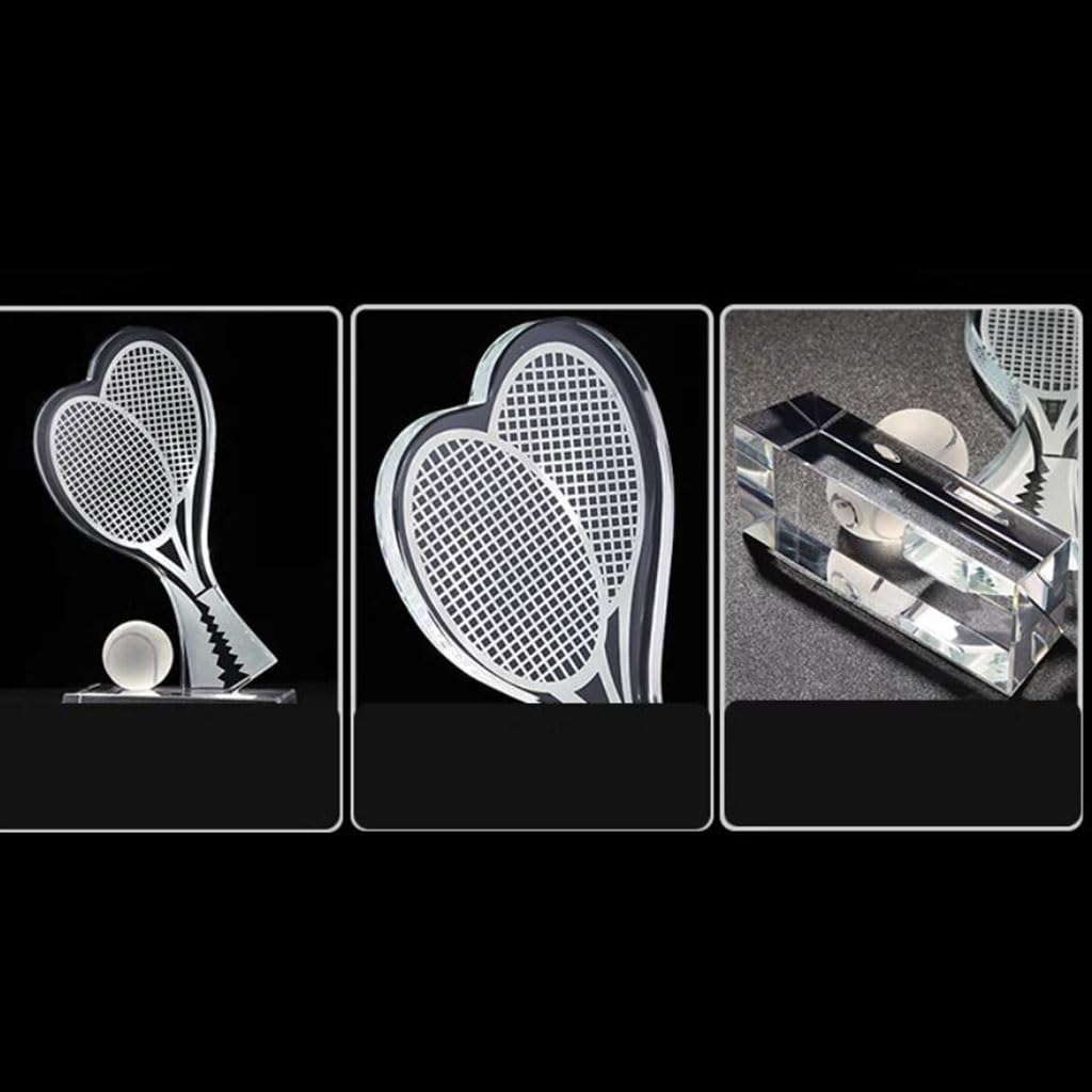 Trofeos, medallas y premios Trofeo de Raqueta de Tenis cristalino Regalo de Premio de Premio de Juego de Tenis Trofeos Deportivos de Recuerdo del Torneo de Tenis Regalo