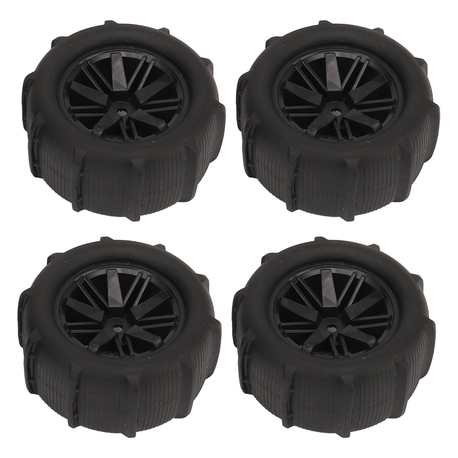 4PCS RC Tire Wheel Plastic Hub Rubber Black Strong Grip Pattern Shock Absorb RC Car Part Fit for WLTOYS 144001 HBX MJX 1/12 1/14 1/16 1/18 Remote Control Cars