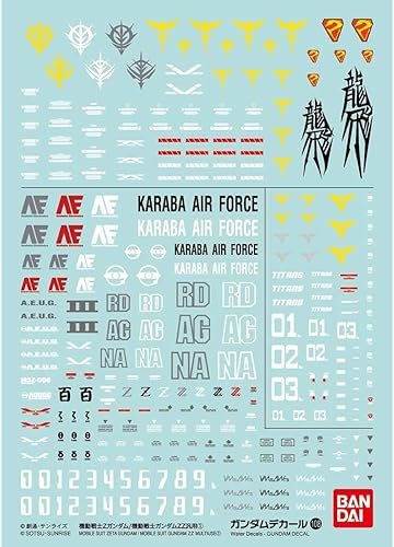 BANDAI Hobby - Gundam Decal - 108 Mobile Suit Zeta Gundam/Mobile Suit Gundam Zz Multiuse (caja de 6)