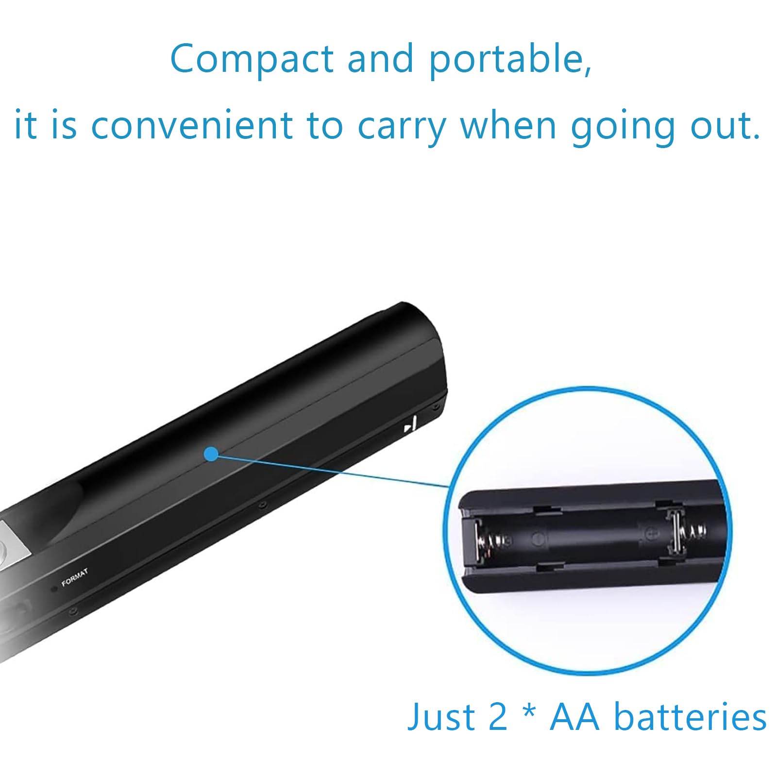 Scanner portatile 900 DPI A4 scansione colore USB ricaricabile con scheda SD 16 GB