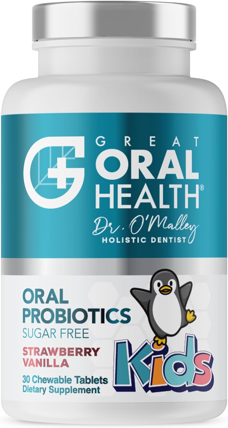 Childrens Oral Probiotics – Oral Care Probiotic for Kids Cavity Prevention & Bad Breath Treatment Supplement w/BLIS K12 M18 Mouth & Gum Health Dentist Formulated 30 Lozenge Strawberry –eBook Included