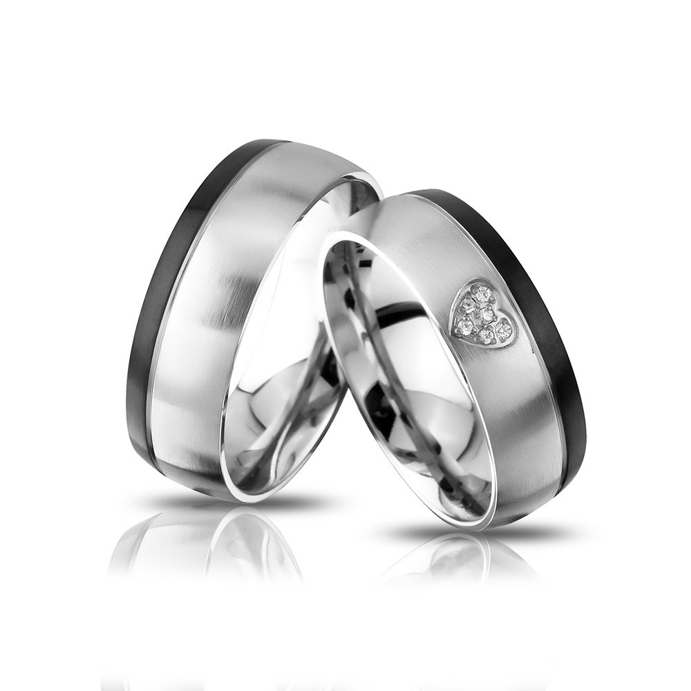 Juwelier Schönschmied Partnerringe Eheringe Freundschaftsringe - inkl. WUNSCHGRAVUR - Edelstahl 258HD - mit AMAZON KONFIGURATOR direkt online gestalten !