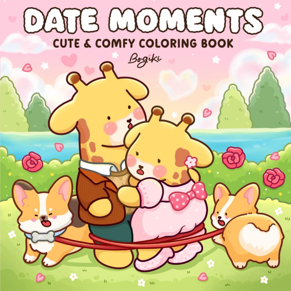 Date Moments: A Coloring Book for Adults and Teens Featuring Cute Fuzzy Couples in Charming Love Scenes for Relaxation