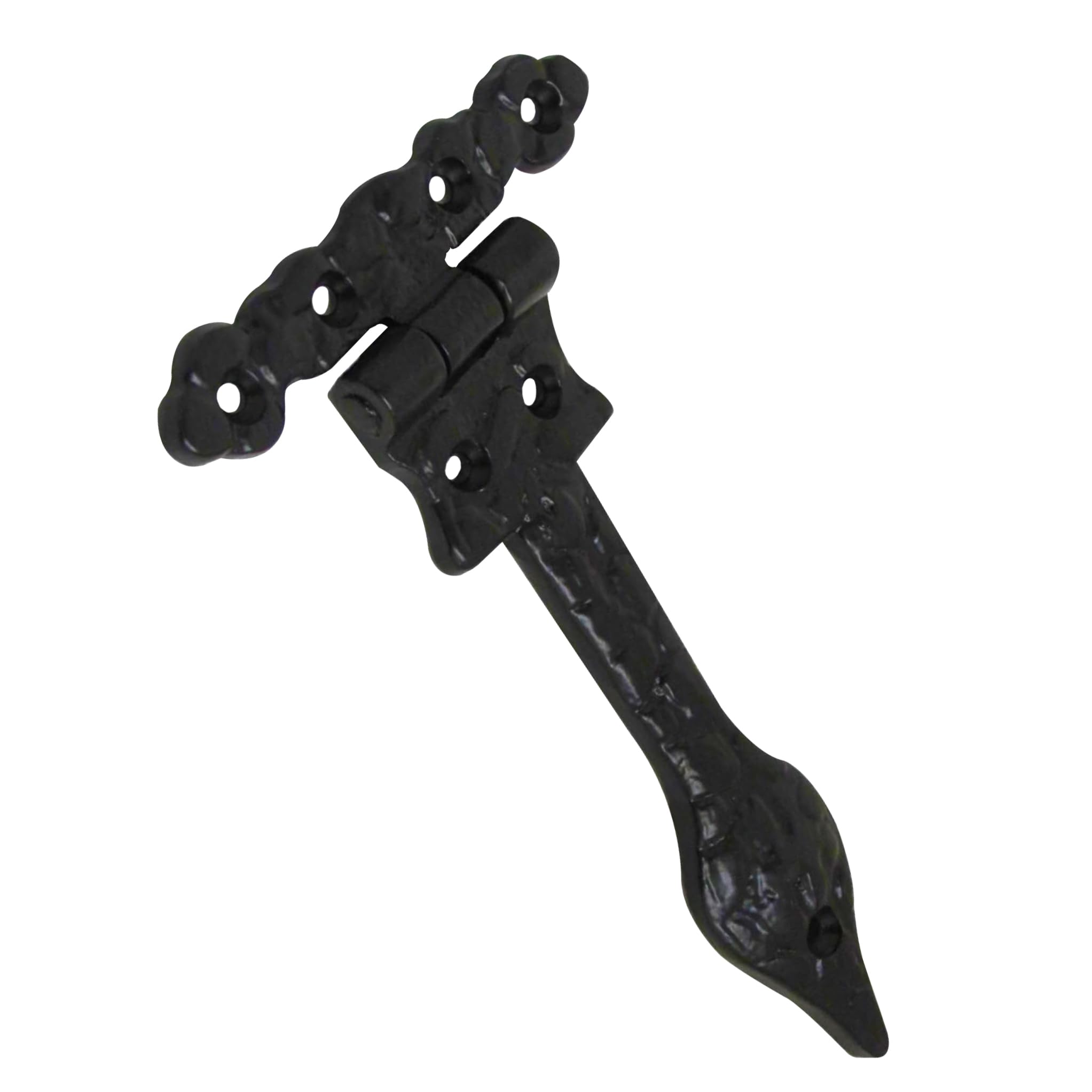 Haven Heritage Spear Hinges Cast Iron Traditional Leaf Black for Gate Hinges, Heavy Duty Gate Hinges Suitable for Wooden Gates, Black Door Hinges, Farm & Garden Gate Hinges, Door & Garden Usage (12")