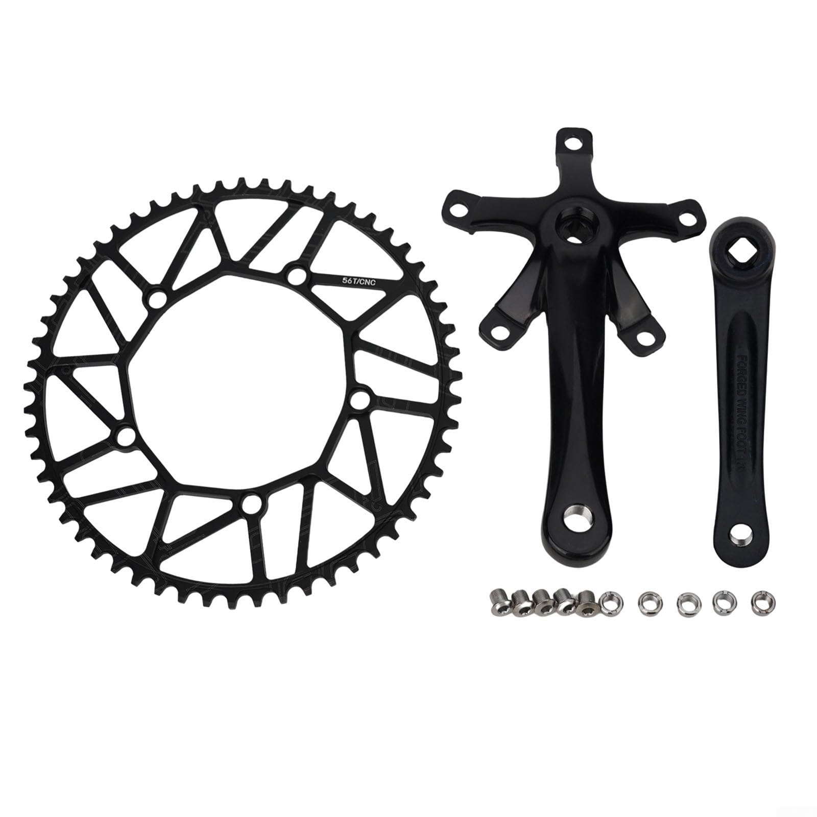 Guarnitura ad Alte Prestazioni con Corona per Bici Pieghevoli 130BCD, Lunghezza Braccio 170 mm, Adatta a 9/10/11 velocità (56T)