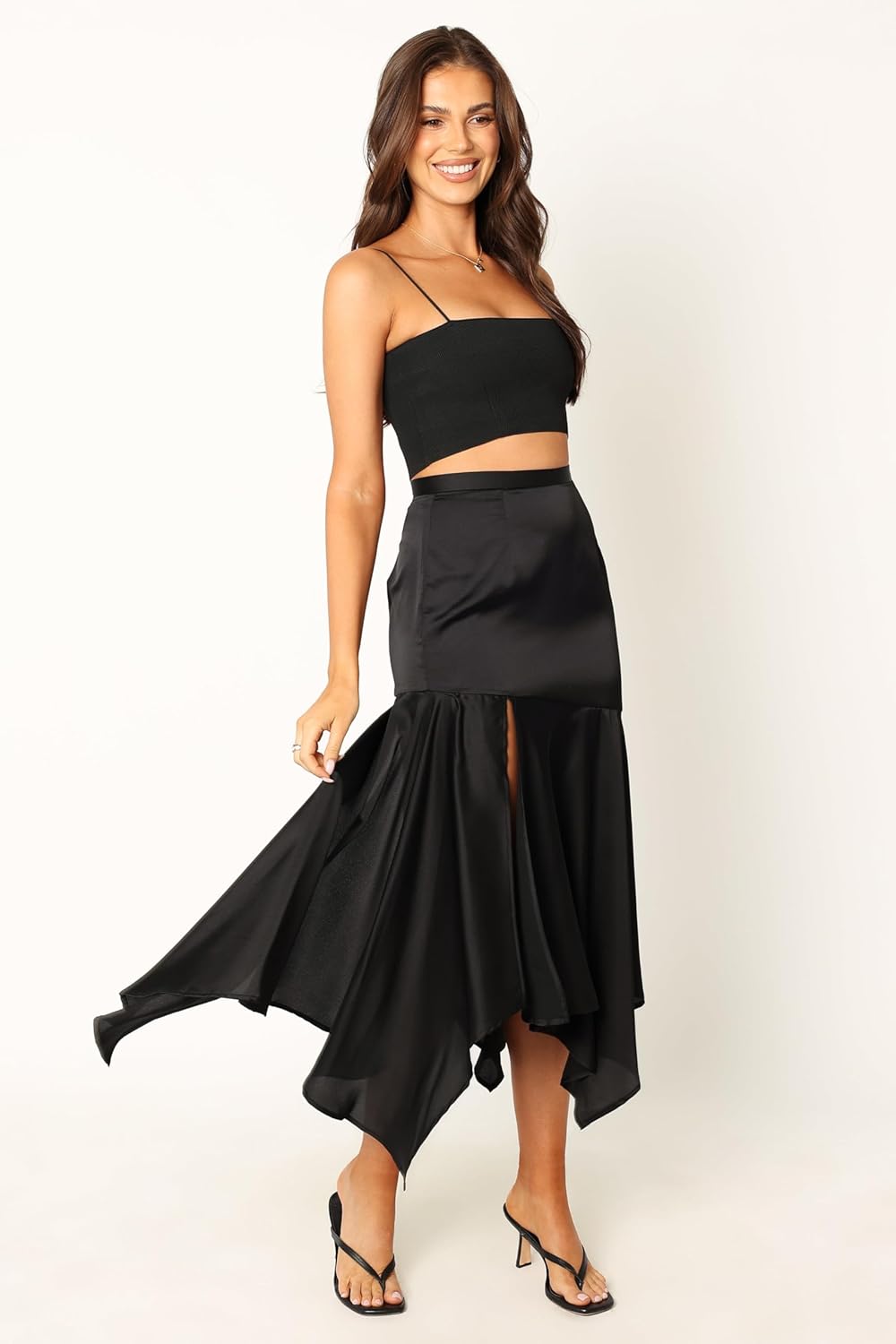 Petal & Pup Women's Jair-midi-Skirt-Black