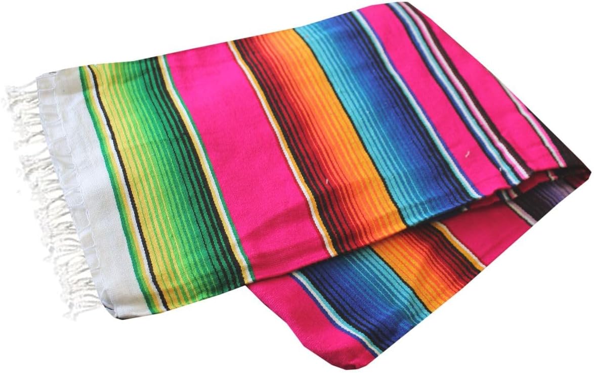 Del Mex (TM X-Large Mexican Serape Blanket Tablecloth Sarape (Purple)
