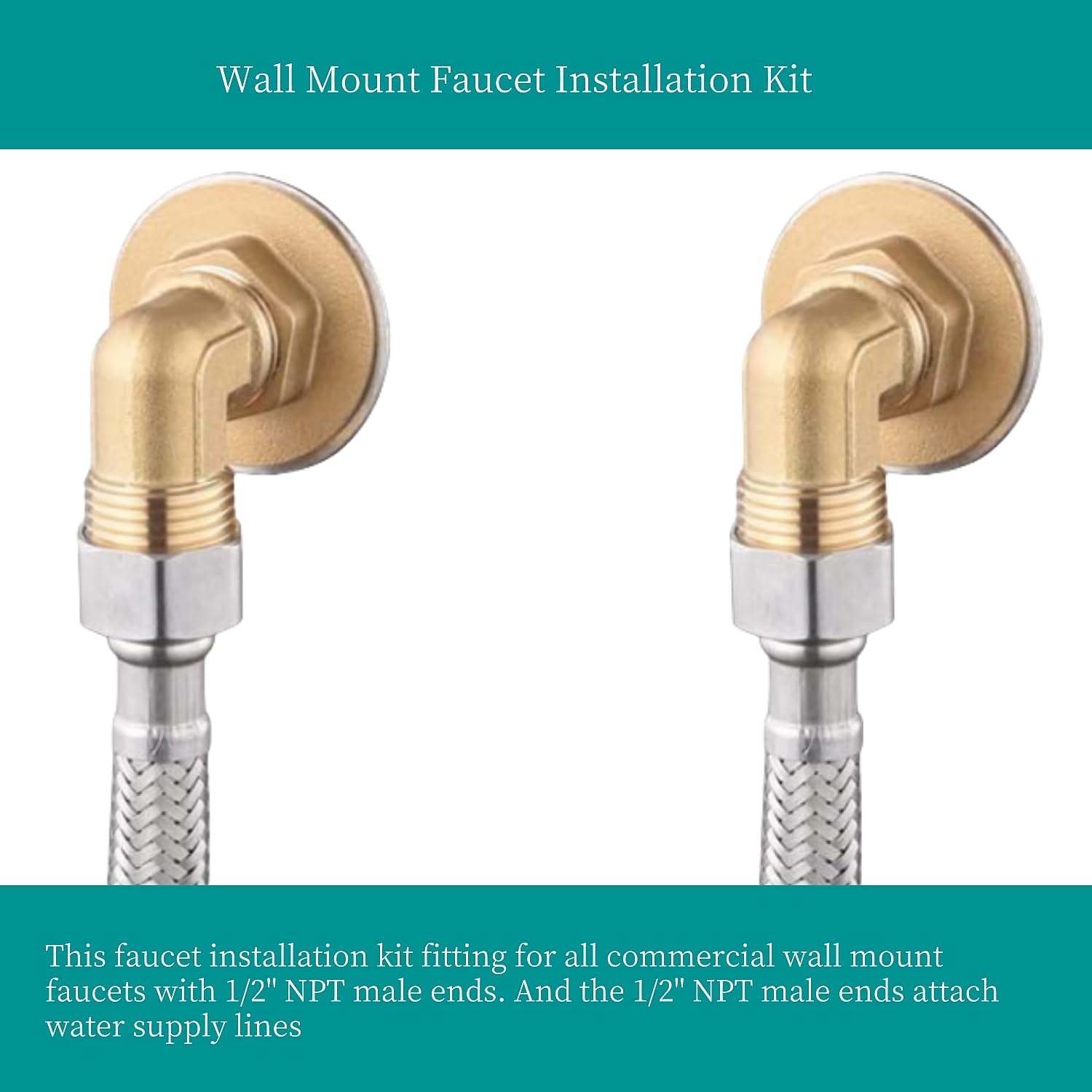 Installation Kit for Wall Mount Kitchen Sink Faucet, Backsplash Mount Set for Stainless Steel Stainless Steel Commercial Kitchen Prep Utility Sinks Faucet Backsplash Mounting